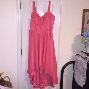 NWOT Scrumptious Chiffon Melon Pink High-Low Dress